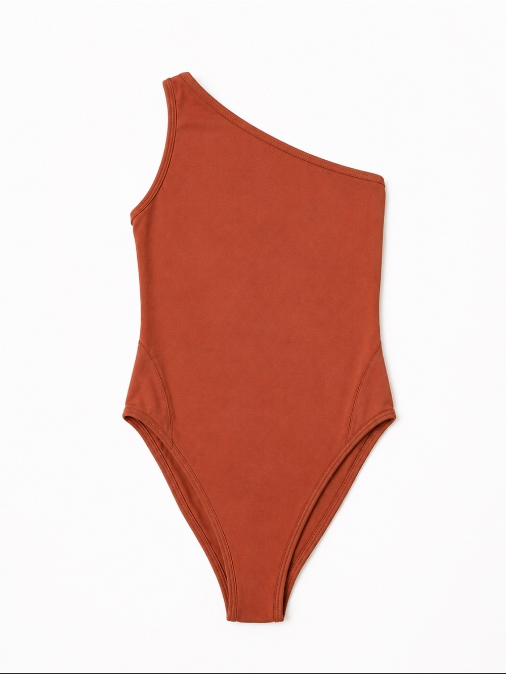 Nike Dri-FIT One-Shoulder Bodysuit Burnt Orange Rust XS